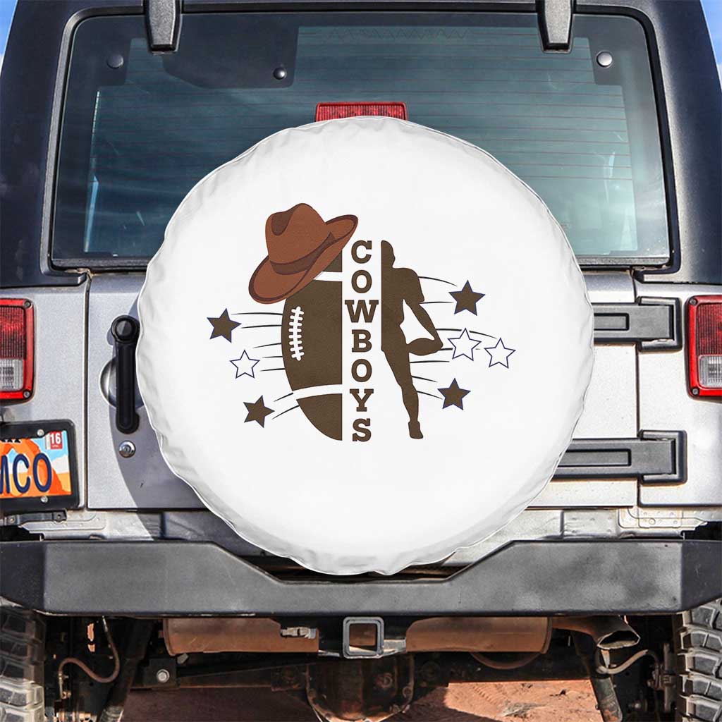 Cowboy Football Pride Spare Tire Cover Western Style Gift TS12 No hole White Print Your Wear