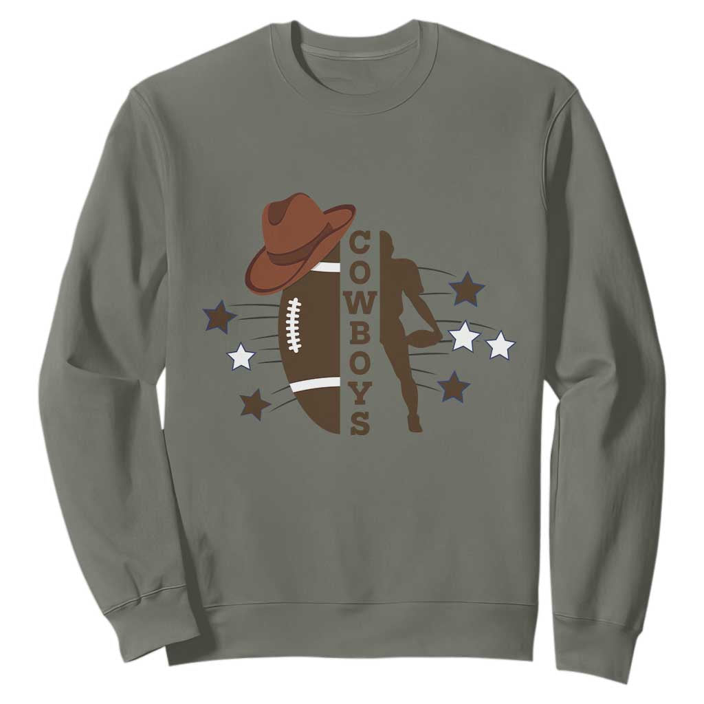 Cowboy Pride Sweatshirt Western Style Sport Lover Gift TS12 Military Green Print Your Wear
