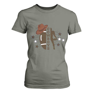 Cowboy Football Pride T Shirt For Women Western Style Gift TS12 Military Green Print Your Wear