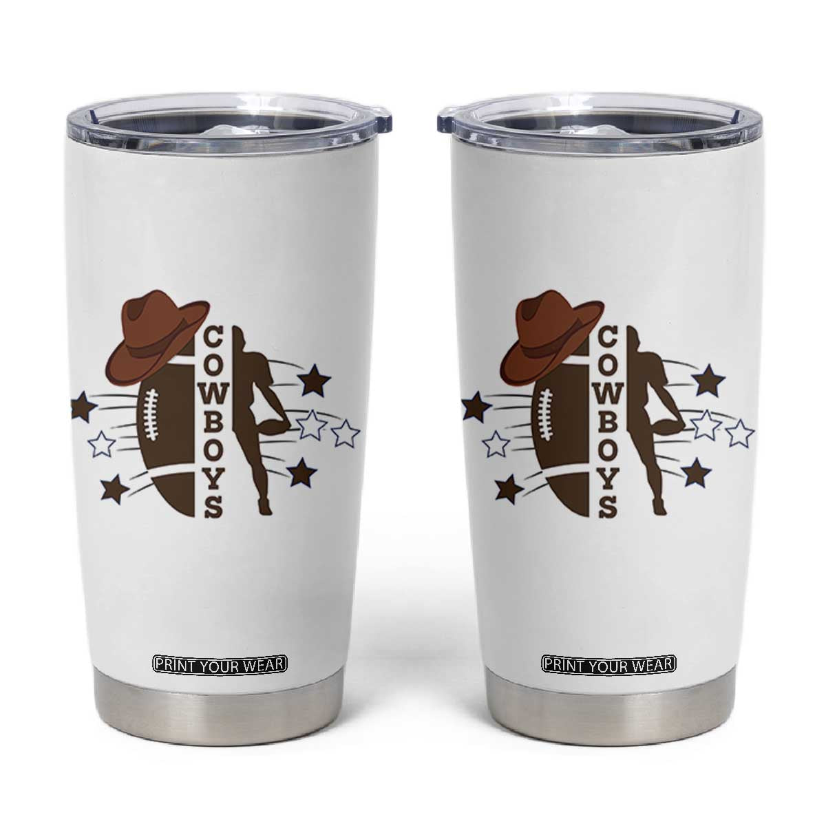 Cowboy Football Pride Tumbler Cup Western Style Gift TS12 White Print Your Wear