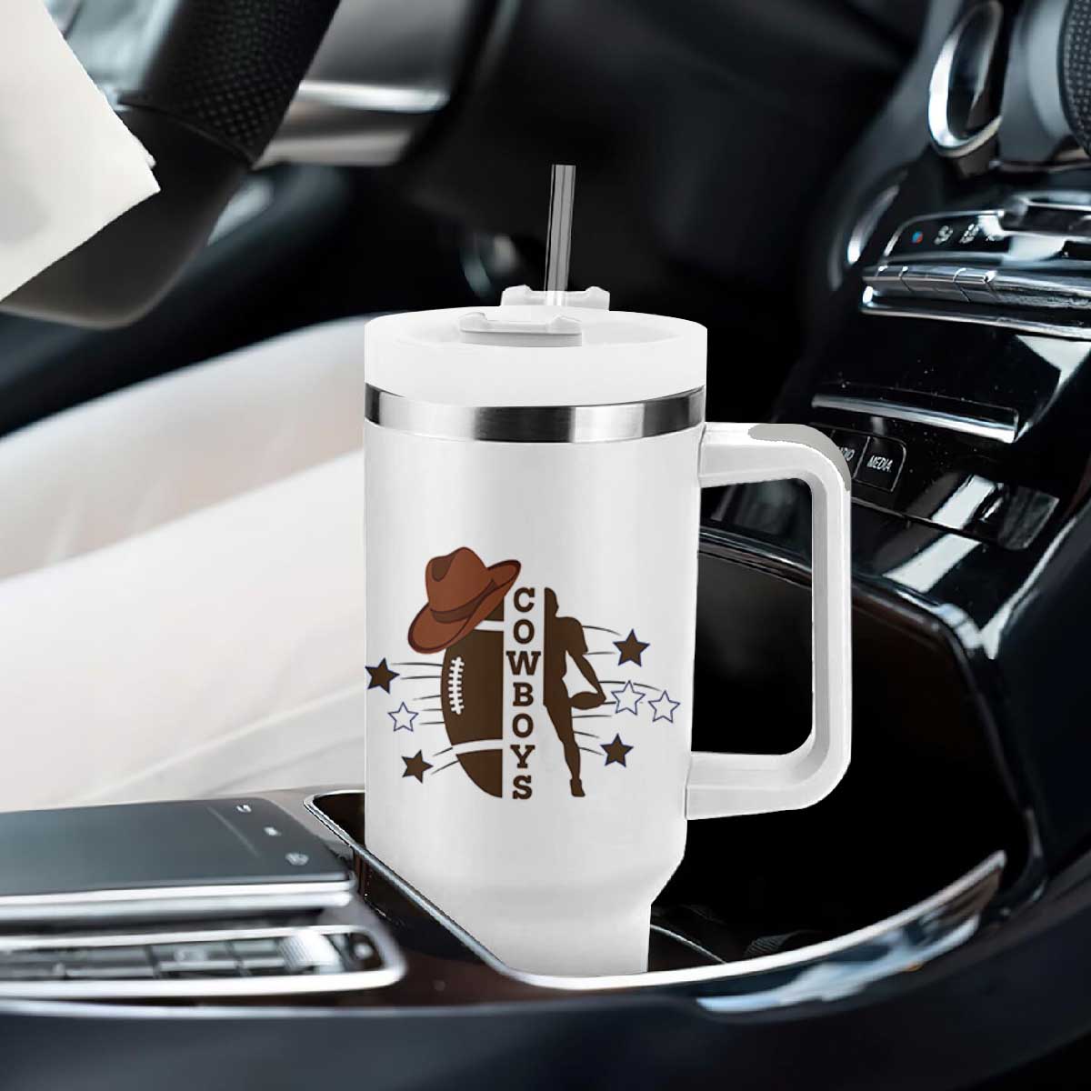 Cowboy Football Pride Tumbler With Handle Western Style Gift TS12 Print Your Wear