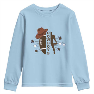 Cowboy Football Pride Youth Sweatshirt Western Style Gift TS12 Light Blue Print Your Wear