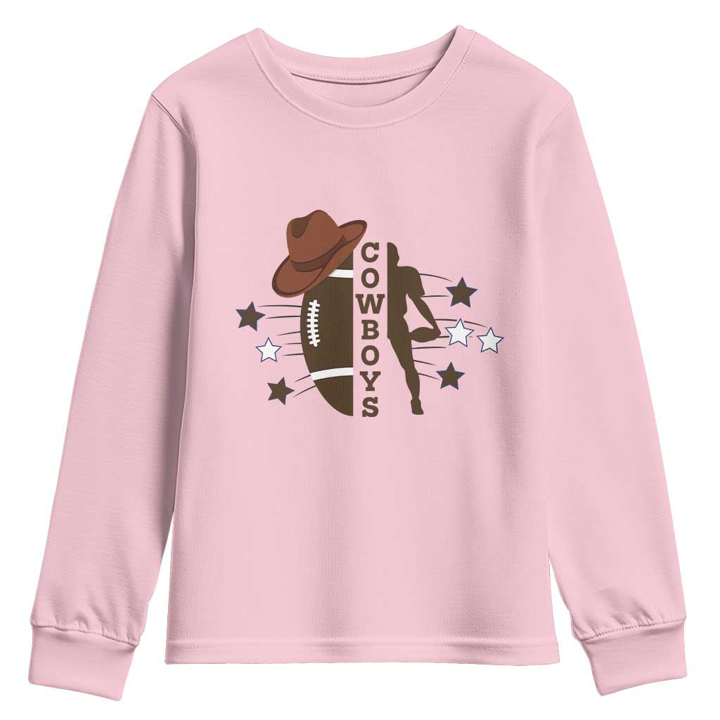 Cowboy Pride Youth Sweatshirt Western Style Sport Lover Gift TS12 Light Pink Print Your Wear