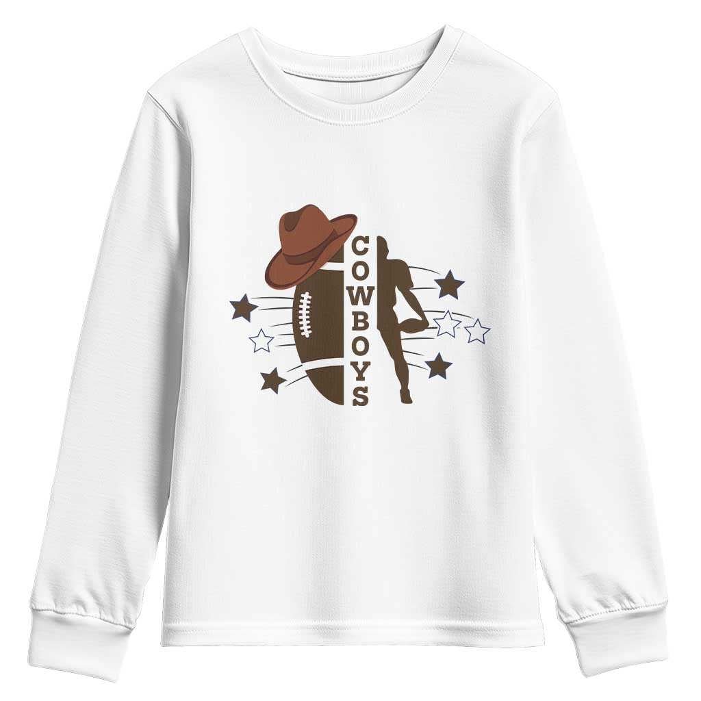 Cowboy Football Pride Youth Sweatshirt Western Style Gift TS12 White Print Your Wear
