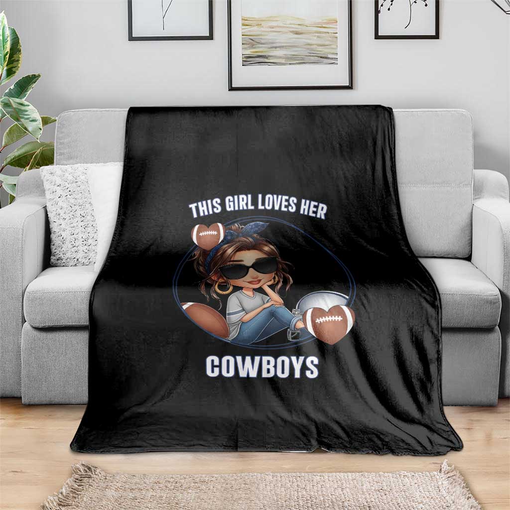 This Girl Loves Her Cowboy Throw Blanket Game Day Gift For Fans TS12 Print Your Wear