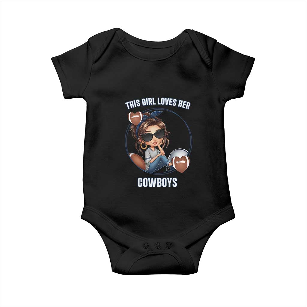 This Girl Loves Her Cowboys Baby Onesie Game Day Gift For Fans TS12 Black Print Your Wear