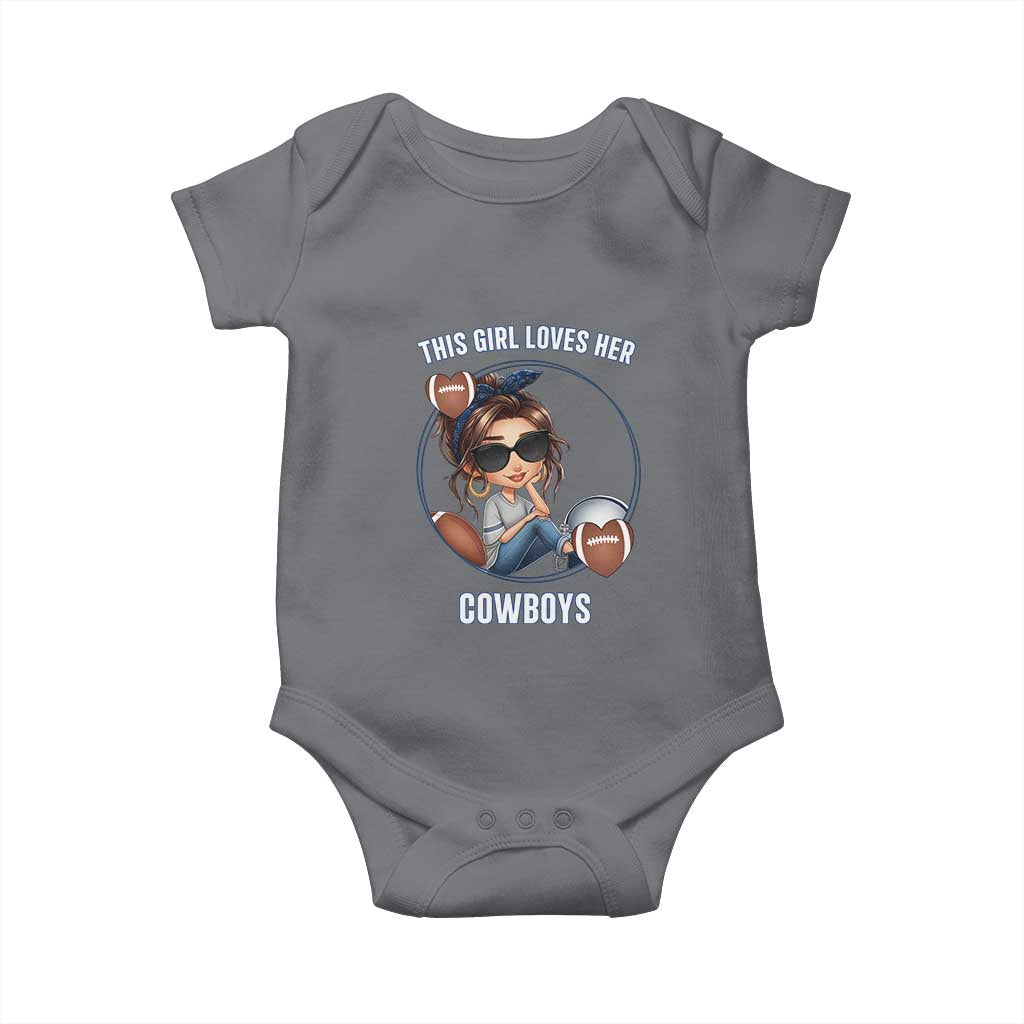 This Girl Loves Her Cowboy Baby Onesie Game Day Gift For Fans TS12 Charcoal Print Your Wear