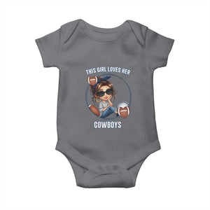 This Girl Loves Her Cowboys Baby Onesie Game Day Gift For Fans TS12 Charcoal Print Your Wear