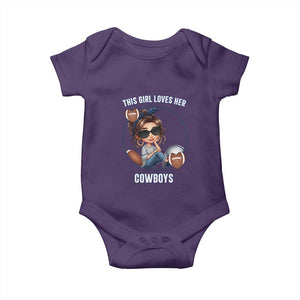 This Girl Loves Her Cowboys Baby Onesie Game Day Gift For Fans TS12 Purple Print Your Wear