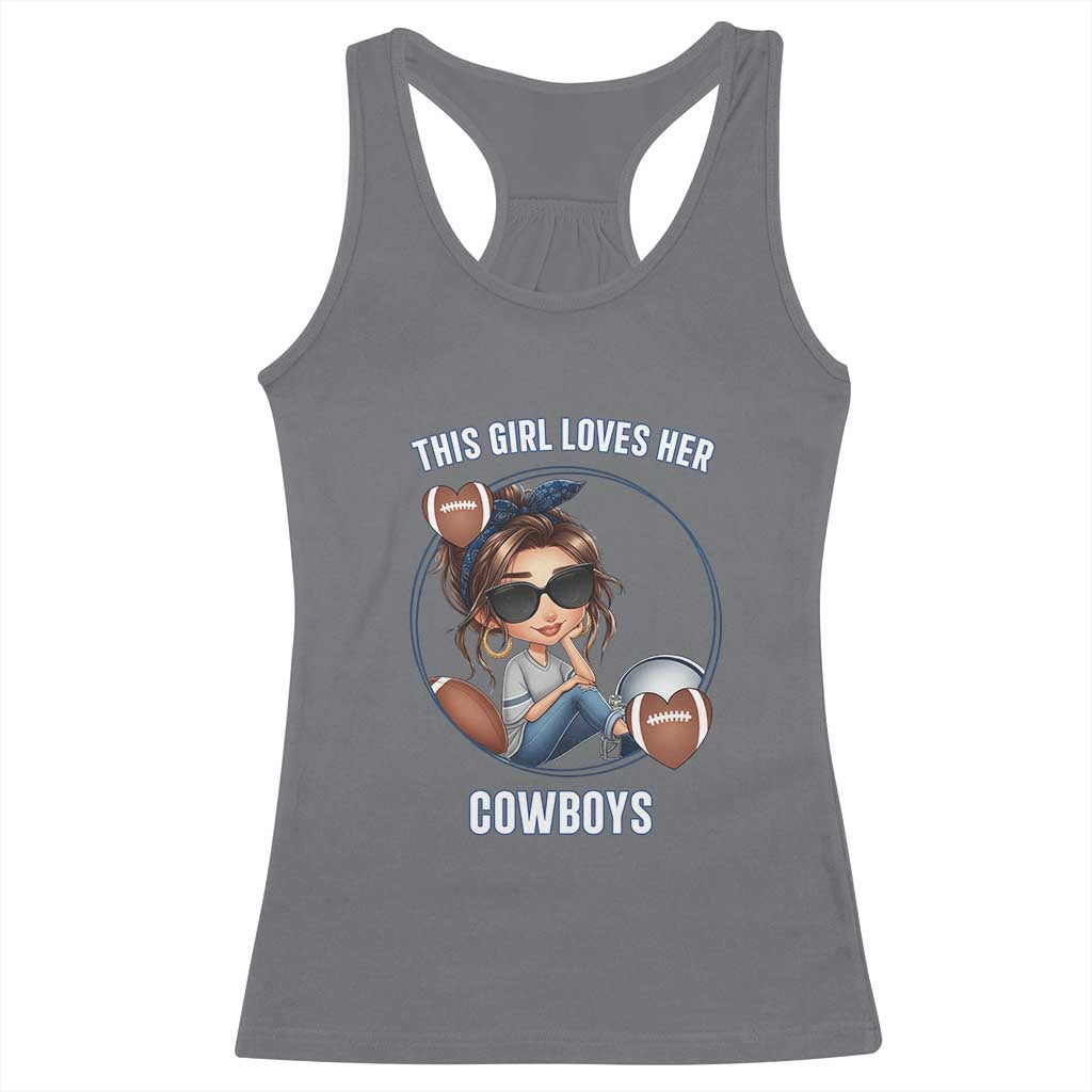 This Girl Loves Her Cowboy Racerback Tank Top Game Day Gift For Fans TS12 Charcoal Print Your Wear