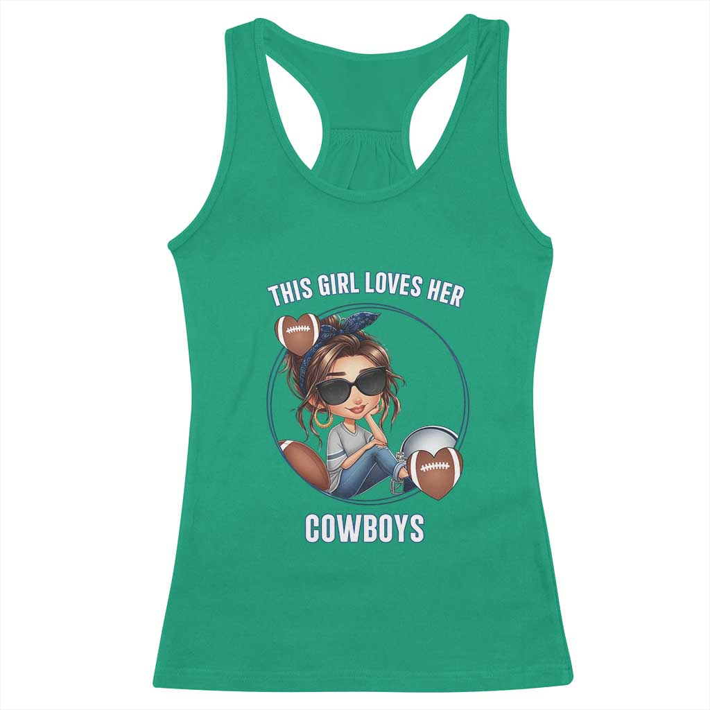 This Girl Loves Her Cowboy Racerback Tank Top Game Day Gift For Fans TS12 Irish Green Print Your Wear