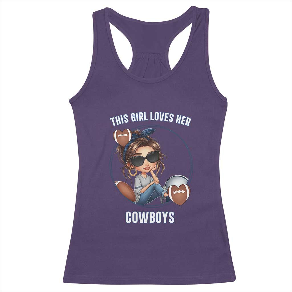 This Girl Loves Her Cowboy Racerback Tank Top Game Day Gift For Fans TS12 Purple Print Your Wear