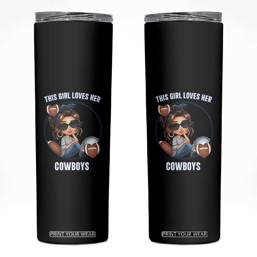 This Girl Loves Her Cowboy Skinny Tumbler Game Day Gift For Fans TS12 Black Print Your Wear