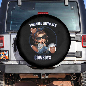 This Girl Loves Her Cowboy Spare Tire Cover Game Day Gift For Fans TS12 No hole Black Print Your Wear