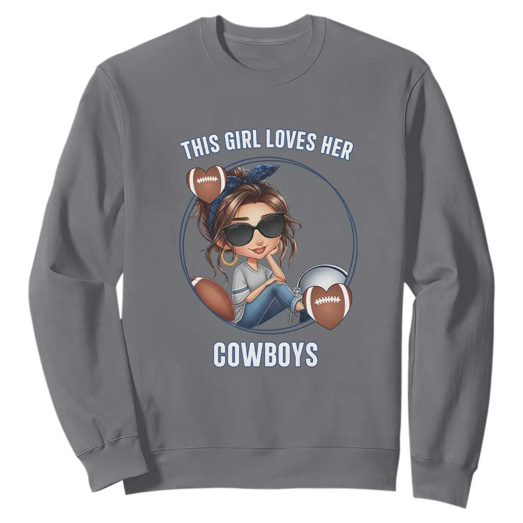 This Girl Loves Her Cowboy Sweatshirt Game Day Gift For Fans TS12 Charcoal Print Your Wear