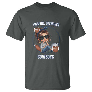 This Girl Loves Her Cowboy T Shirt Game Day Gift For Fans TS12 Dark Heather Print Your Wear