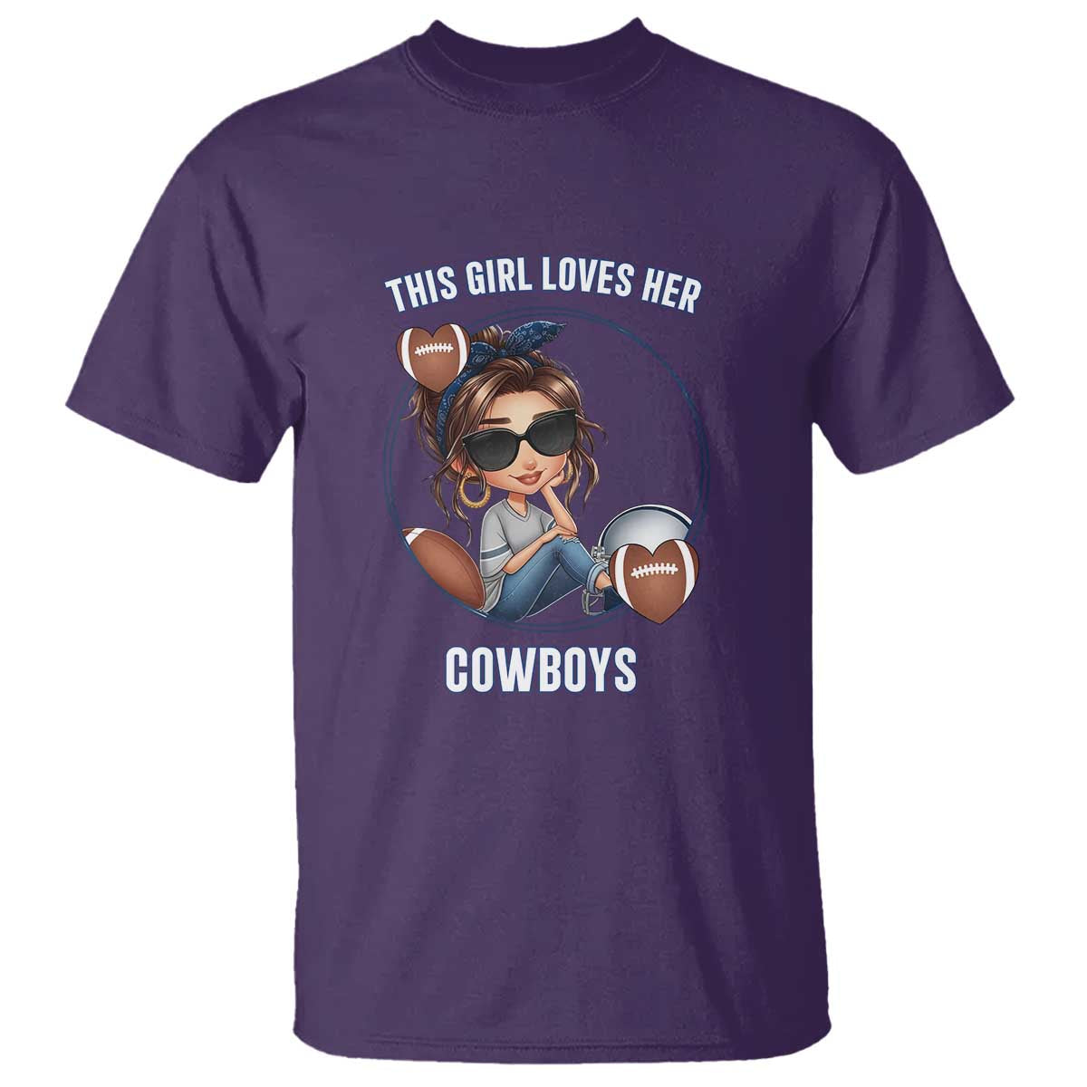 This Girl Loves Her Cowboy T Shirt Game Day Gift For Fans TS12 Purple Print Your Wear