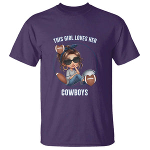 This Girl Loves Her Cowboy T Shirt Game Day Gift For Fans TS12 Purple Print Your Wear