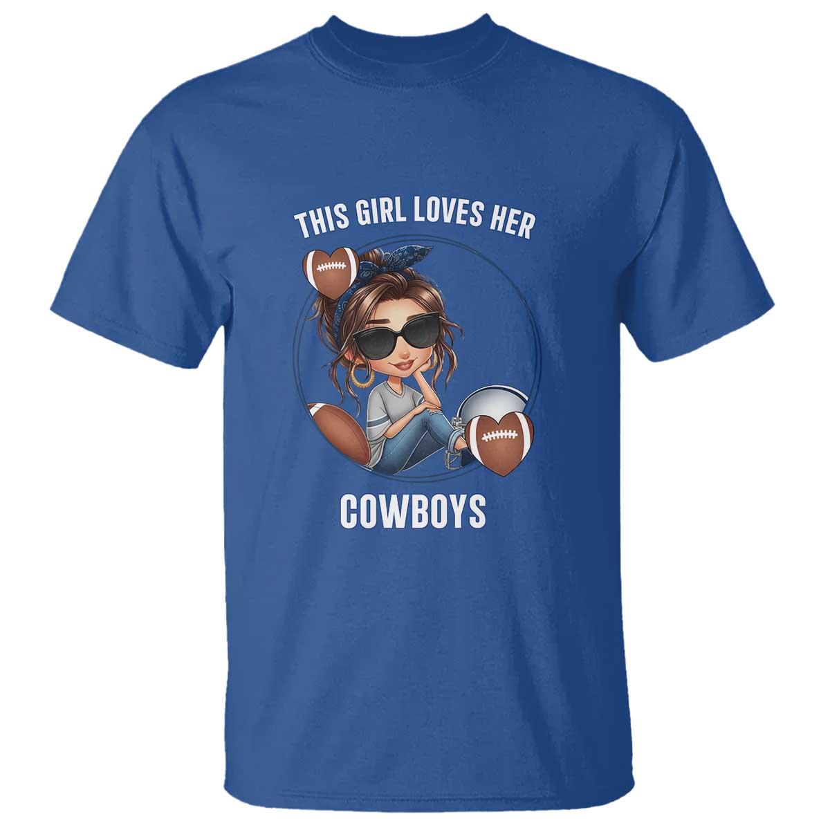 This Girl Loves Her Cowboys T Shirt Game Day Gift For Fans TS12 Royal Blue Print Your Wear