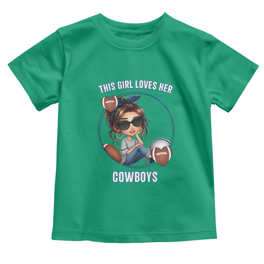 This Girl Loves Her Cowboy Toddler T Shirt Game Day Gift For Fans TS12 Irish Green Print Your Wear