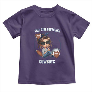 This Girl Loves Her Cowboy Toddler T Shirt Game Day Gift For Fans TS12 Purple Print Your Wear