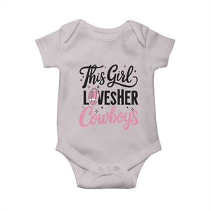 Funny DF Fan Gift Baby Onesie This Girl Loves Her Cowboy TS12 Ice Gray Print Your Wear
