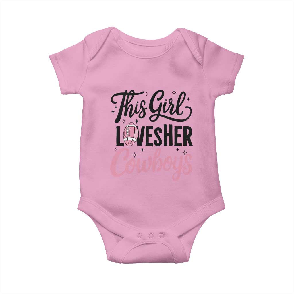 Funny DF Fan Gift Baby Onesie This Girl Loves Her Cowboy TS12 Light Pink Print Your Wear