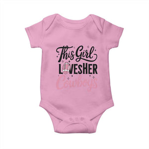 Funny Football Fan Gift Baby Onesie This Girl Loves Her Cowboys TS12 Light Pink Print Your Wear