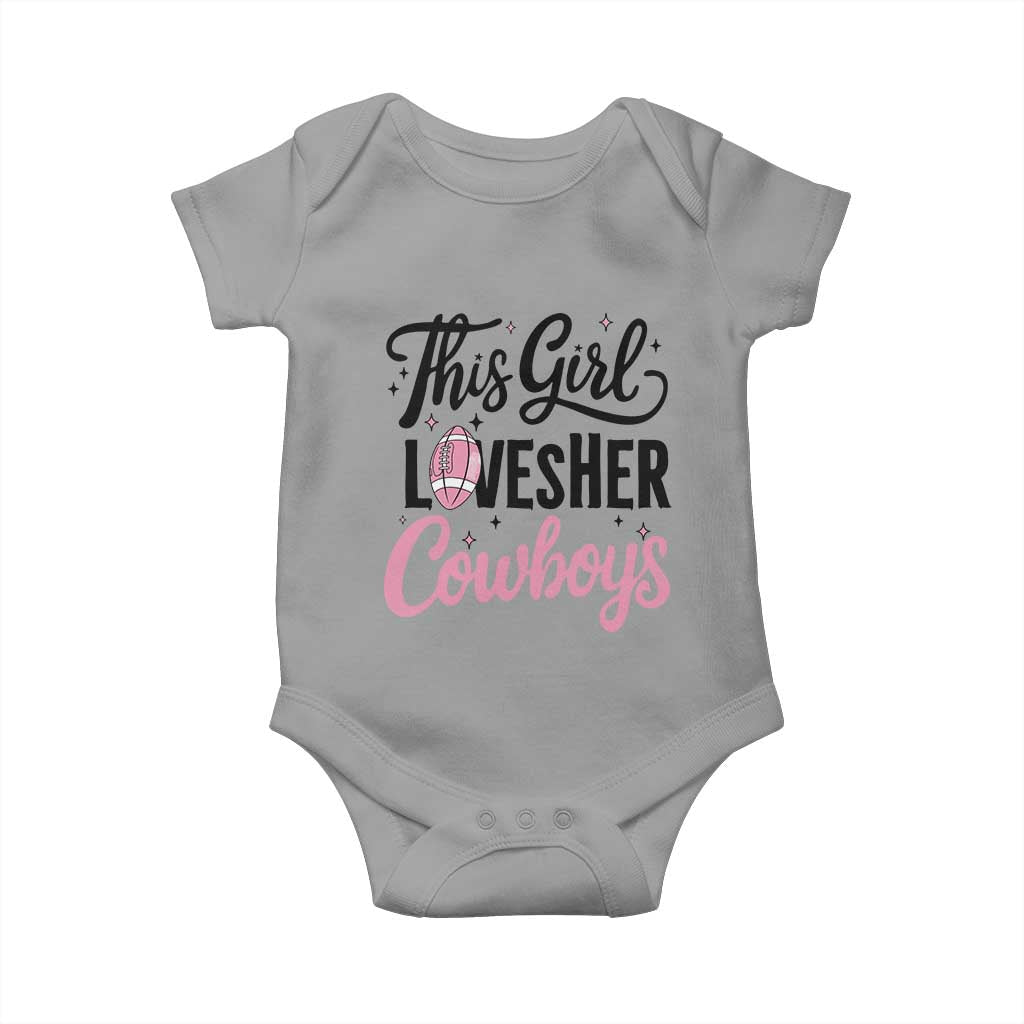 Funny DF Fan Gift Baby Onesie This Girl Loves Her Cowboy TS12 Sport Gray Print Your Wear