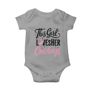 Funny DF Fan Gift Baby Onesie This Girl Loves Her Cowboy TS12 Sport Gray Print Your Wear