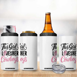 Funny DF Fan Gift 4 in 1 Can Cooler Tumbler This Girl Loves Her Cowboy TS12 Print Your Wear
