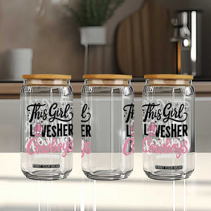 Funny Football Fan Gift Glass Can This Girl Loves Her Cowboys TS12 Print Your Wear