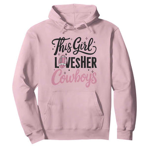 Funny Football Fan Gift Hoodie This Girl Loves Her Cowboys TS12 Light Pink Print Your Wear