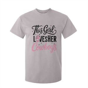 Funny Football Fan Gift T Shirt For Kid This Girl Loves Her Cowboys TS12 Ice Gray Print Your Wear