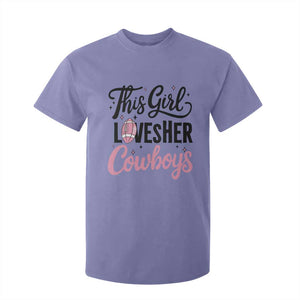 Funny Football Fan Gift T Shirt For Kid This Girl Loves Her Cowboys TS12 Violet Print Your Wear
