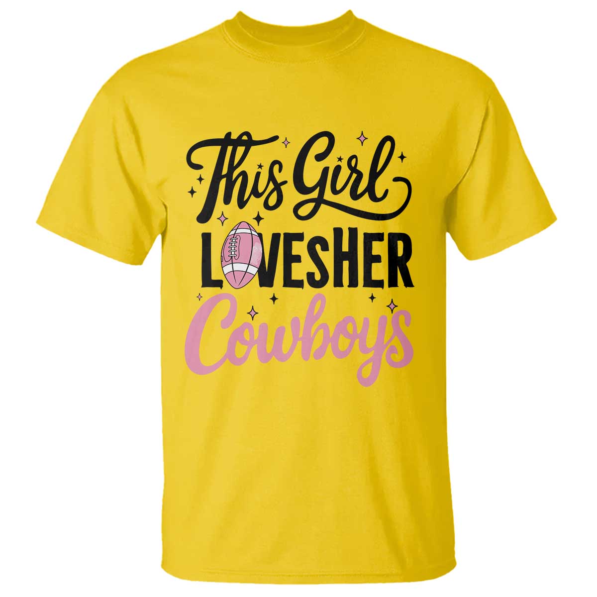 Funny DF Fan Gift T Shirt This Girl Loves Her Cowboy TS12 Daisy Print Your Wear