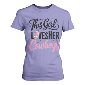 Funny DF Fan Gift T Shirt For Women This Girl Loves Her Cowboy TS12 Violet Print Your Wear