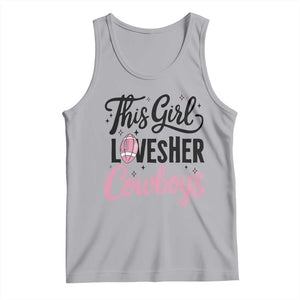 Funny Football Fan Gift Tank Top This Girl Loves Her Cowboys TS12 Athletic Heather Print Your Wear