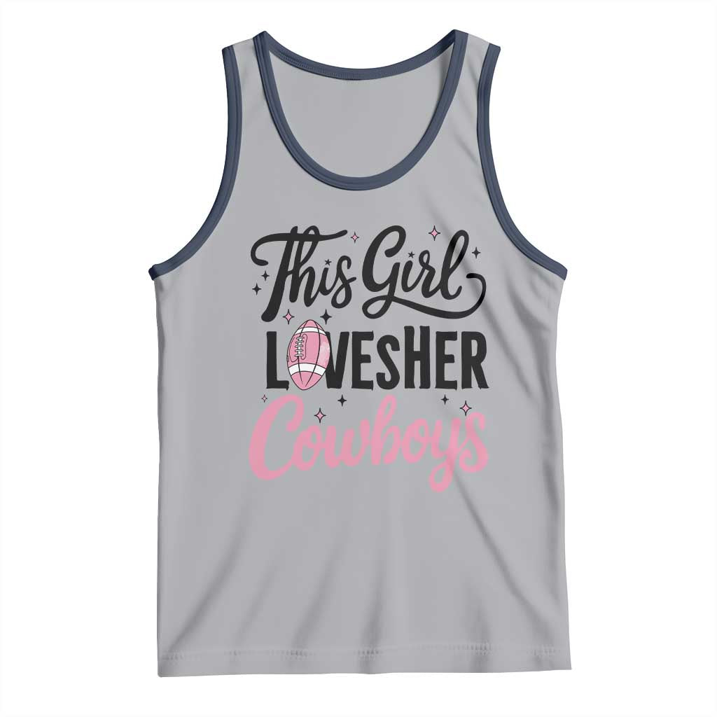 Funny DF Fan Gift Tank Top This Girl Loves Her Cowboy TS12 Athletic Heather Navy Print Your Wear