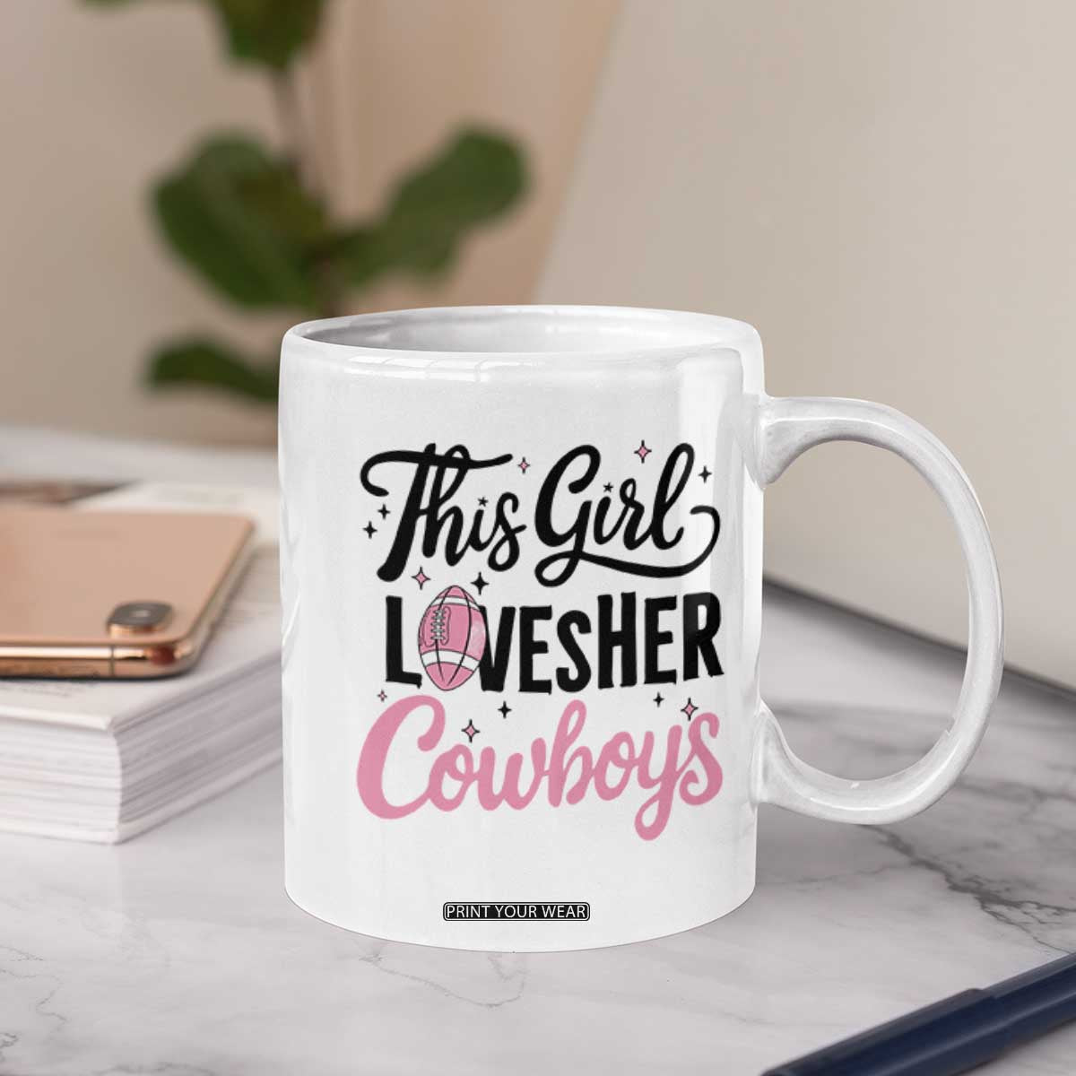 Funny DF Fan Gift Coffee Mug This Girl Loves Her Cowboy TS12 Print Your Wear