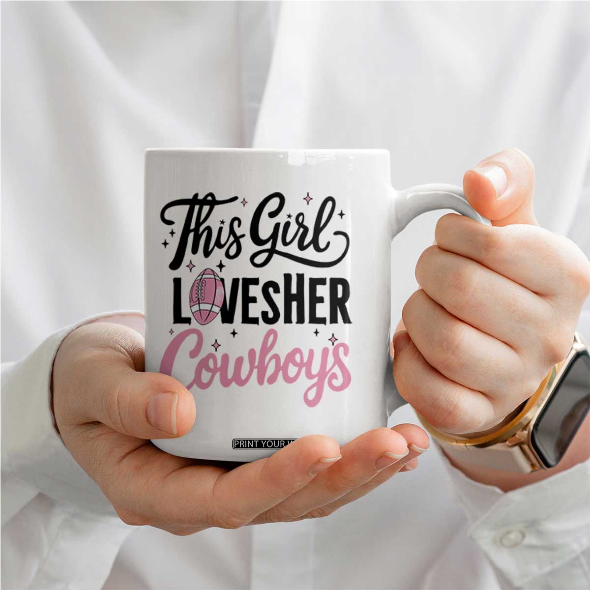 Funny DF Fan Gift Coffee Mug This Girl Loves Her Cowboy TS12 Print Your Wear