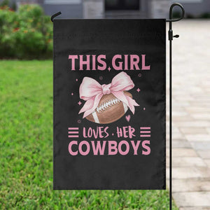 This Girl Loves Her Cowboys Garden Flag Pink Bow Football Fan Gift TS12 Print Your Wear