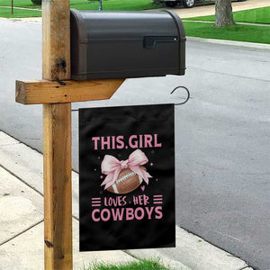 This Girl Loves Her Cowboys Garden Flag Pink Bow Football Fan Gift TS12 Print Your Wear