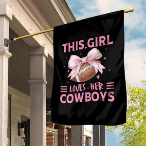 This Girl Loves Her Cowboys Garden Flag Pink Bow Football Fan Gift TS12 Print Your Wear