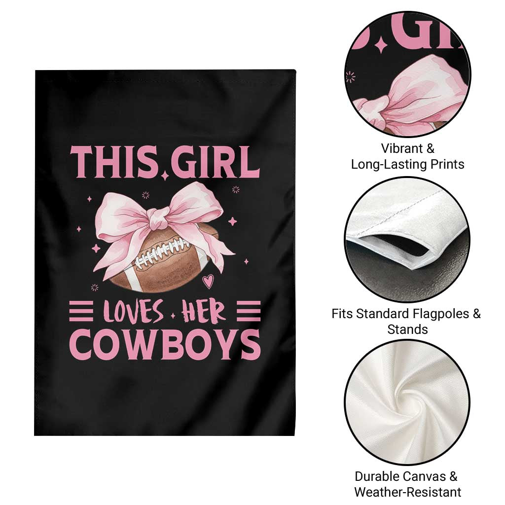 This Girl Loves Her Cowboy Garden Flag Pink Bow FF Gift TS12 Print Your Wear