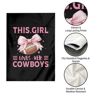This Girl Loves Her Cowboys Garden Flag Pink Bow Football Fan Gift TS12 Print Your Wear