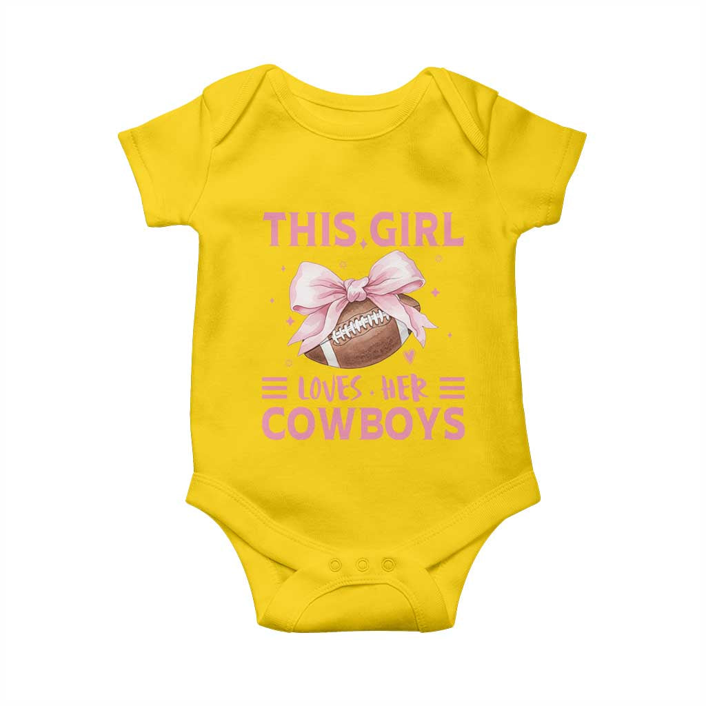 This Girl Loves Her Cowboy Baby Onesie Pink Bow FF Gift TS12 Daisy Print Your Wear