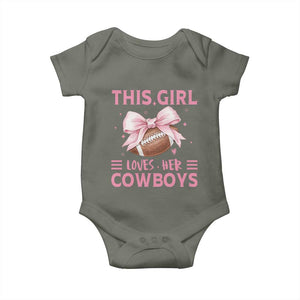 This Girl Loves Her Cowboy Baby Onesie Pink Bow FF Gift TS12 Military Green Print Your Wear