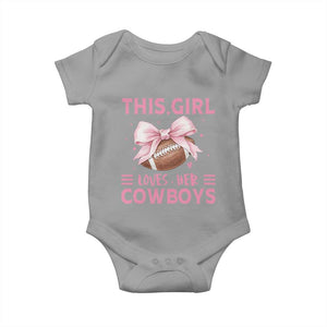 This Girl Loves Her Cowboys Baby Onesie Pink Bow Football Fan Gift TS12 Sport Gray Print Your Wear