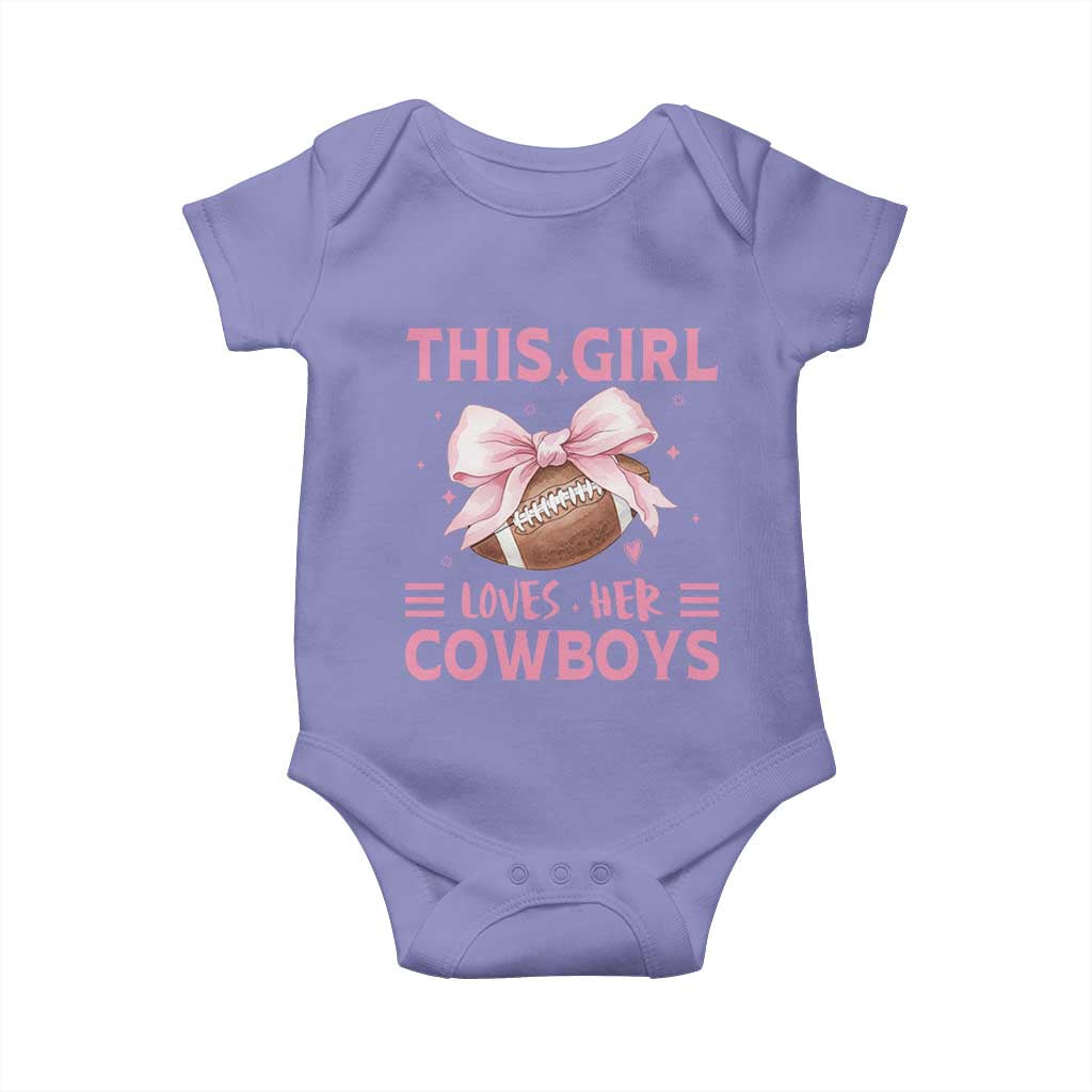 This Girl Loves Her Cowboy Baby Onesie Pink Bow FF Gift TS12 Violet Print Your Wear